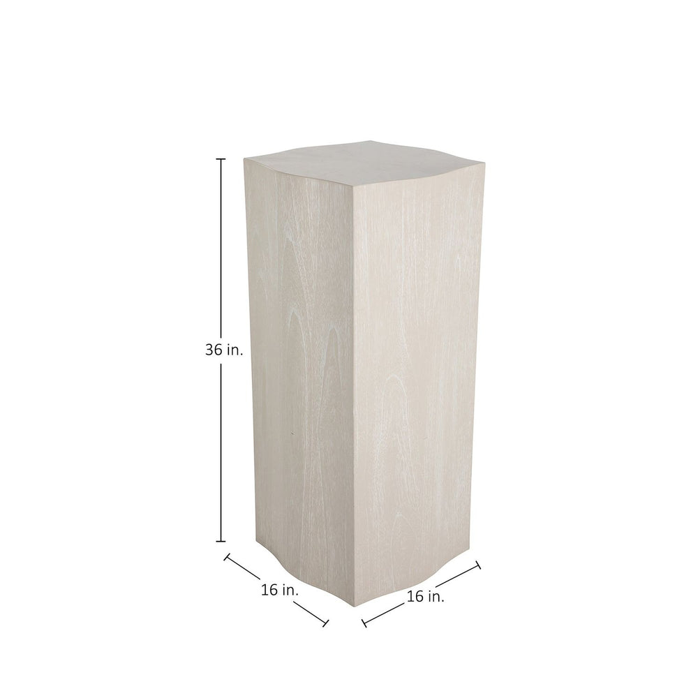 Wes Mahogany Wood Unique Pedestal Accent Table - 16 In. W X 36 In. H