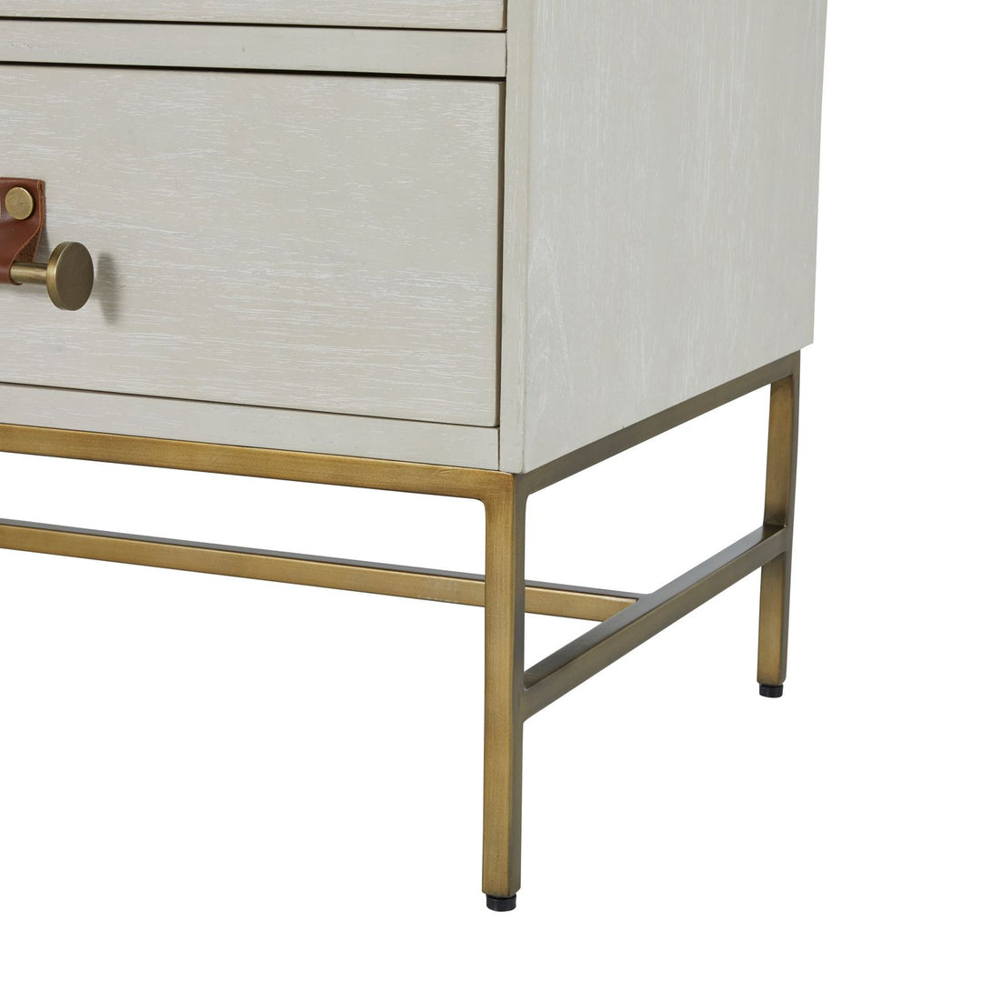 Maya Mindi Dresser - 5 Drawers, Cerused White