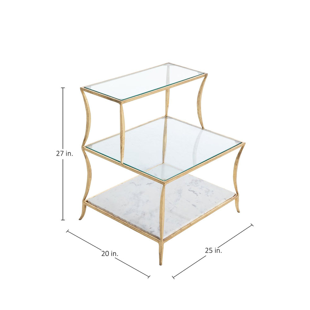 Hirsch Metal Rectangle Side Table - 25 In. W X 27 In. H