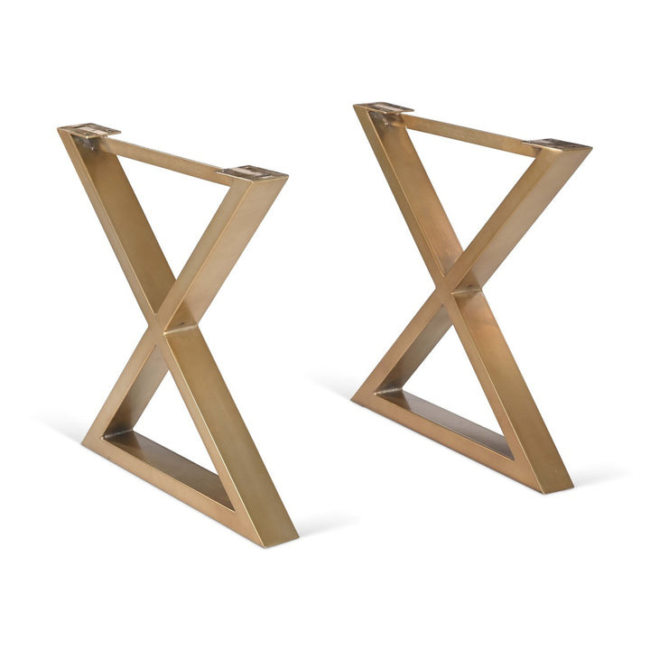 X Shaped Dining Table Base - Pewter, Pewter