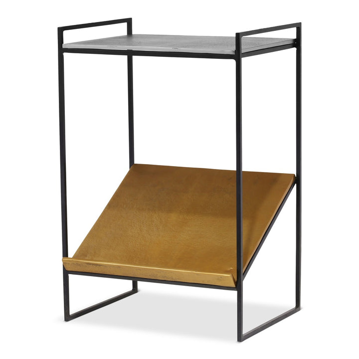 Noemi Cast Aluminum Magazine End Table