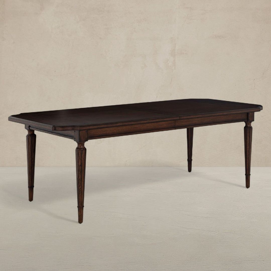 Mathis Oak Rectangle Legged Extension Dining Table - Rustic Antique Oak, 86 In. W X 30.25 In. H