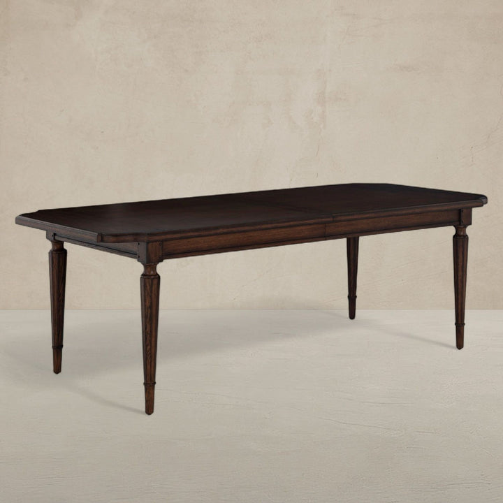 Mathis Oak Rectangle Legged Extension Dining Table - Rustic Antique Oak, 86 In. W X 30.25 In. H