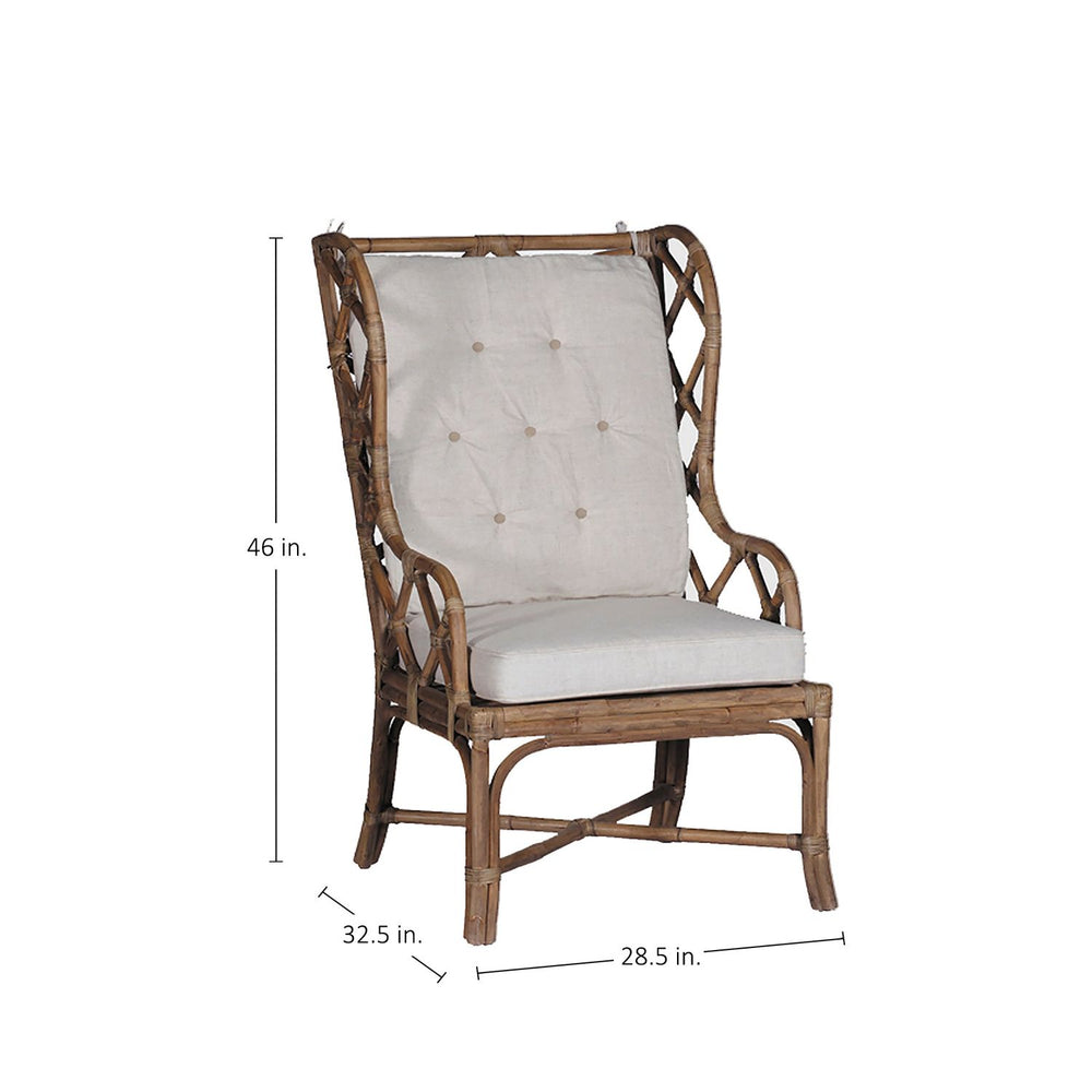 Watson Natural Rattan Open-Weave Chair - Antique Cream