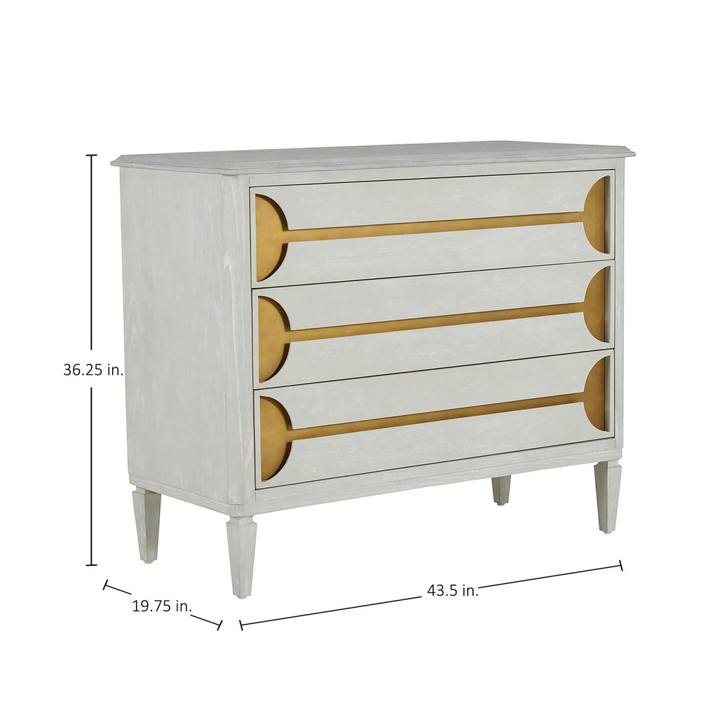 Kaitlin Mindi Sungkai Wood Storage Chest - 3 Drawers, Cerused White