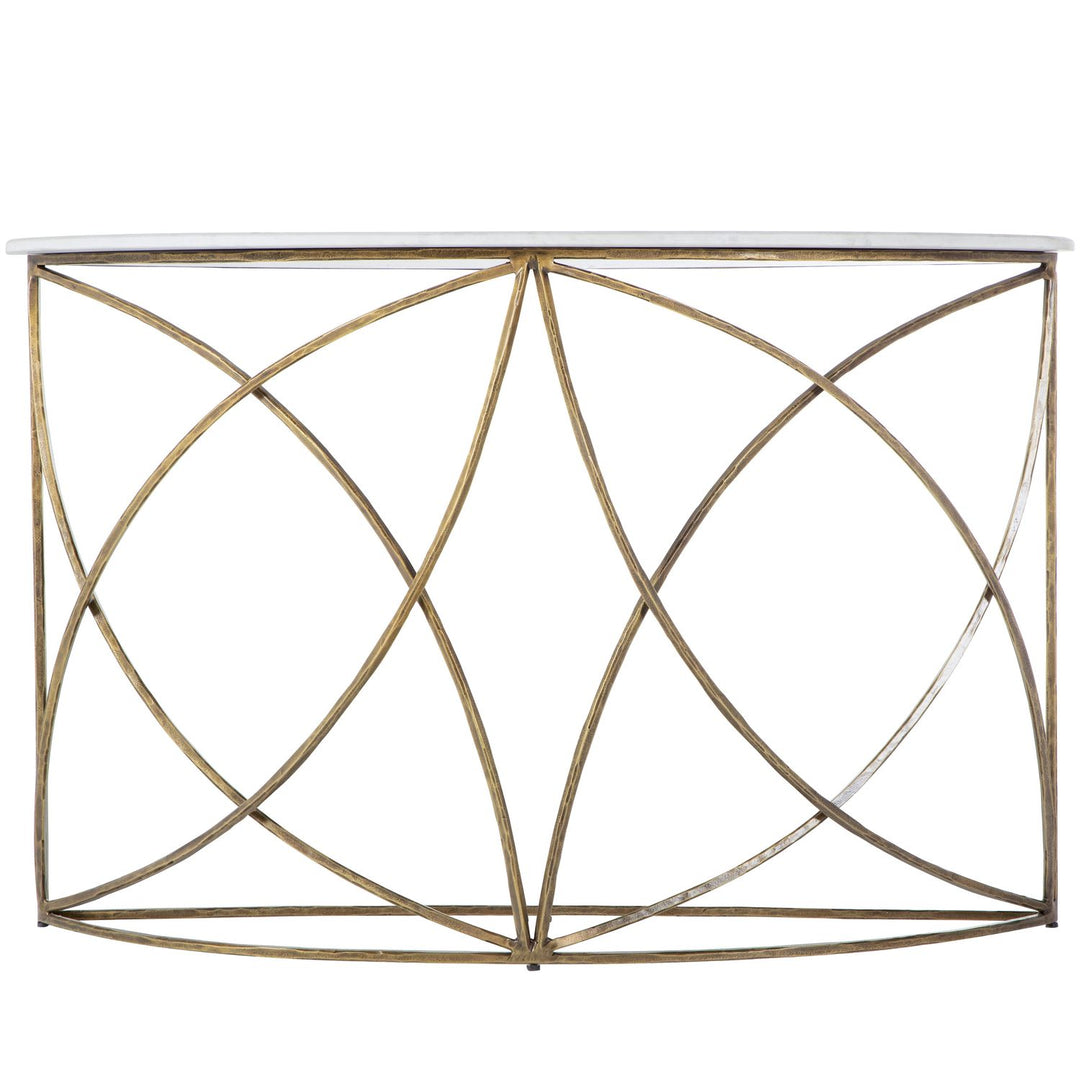 Wayland Iron Half-Circle Frame Console Table - 48 In. W X 31.25 In. H
