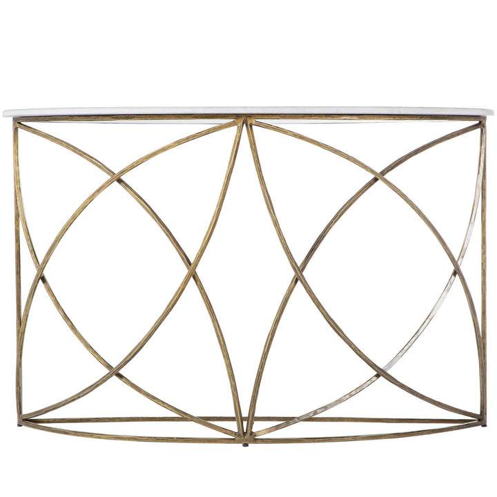 Wayland Iron Half-Circle Frame Console Table - 48 In. W X 31.25 In. H