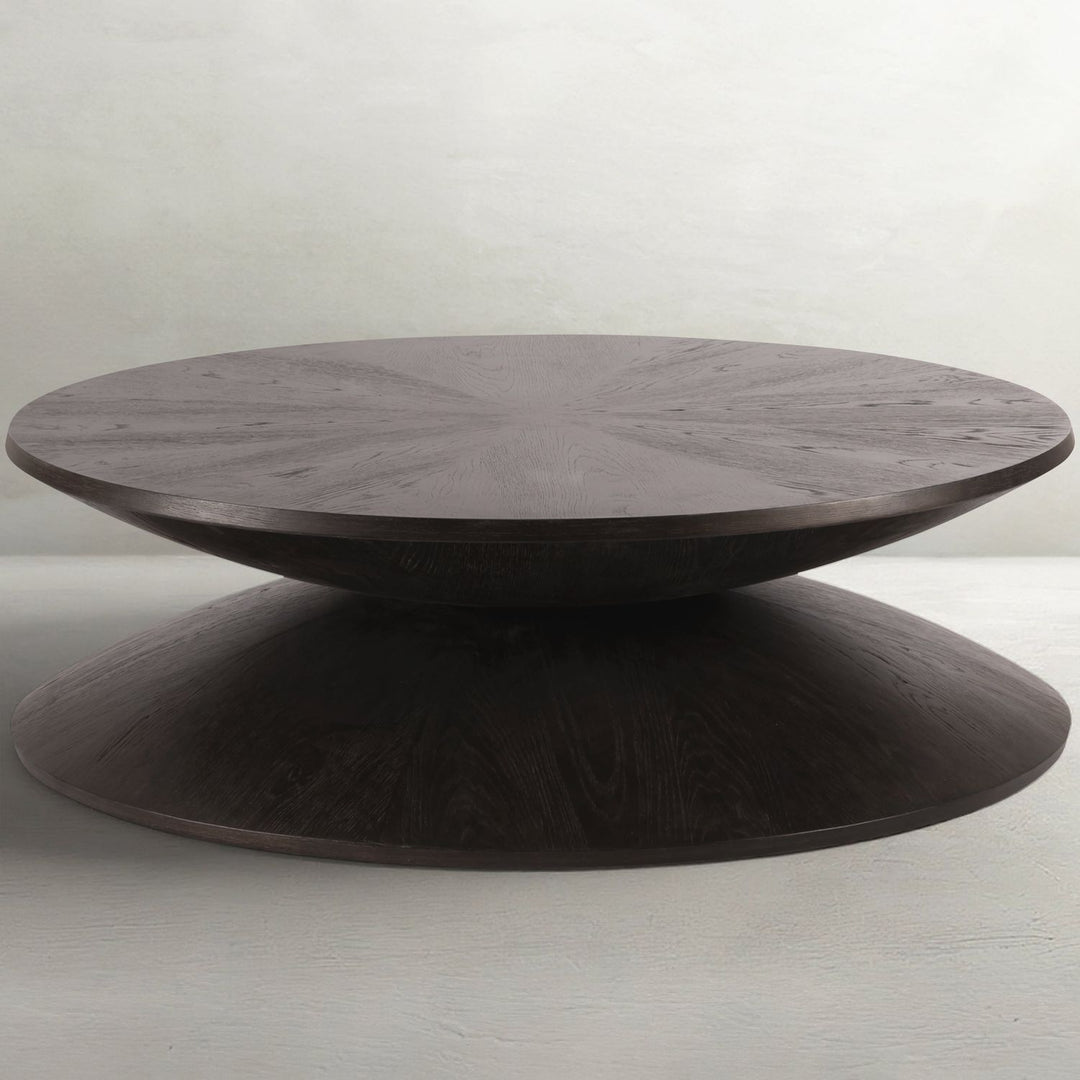 Reid Wood Round Pedestal Coffee Table - 57 In. W X 17 In. H