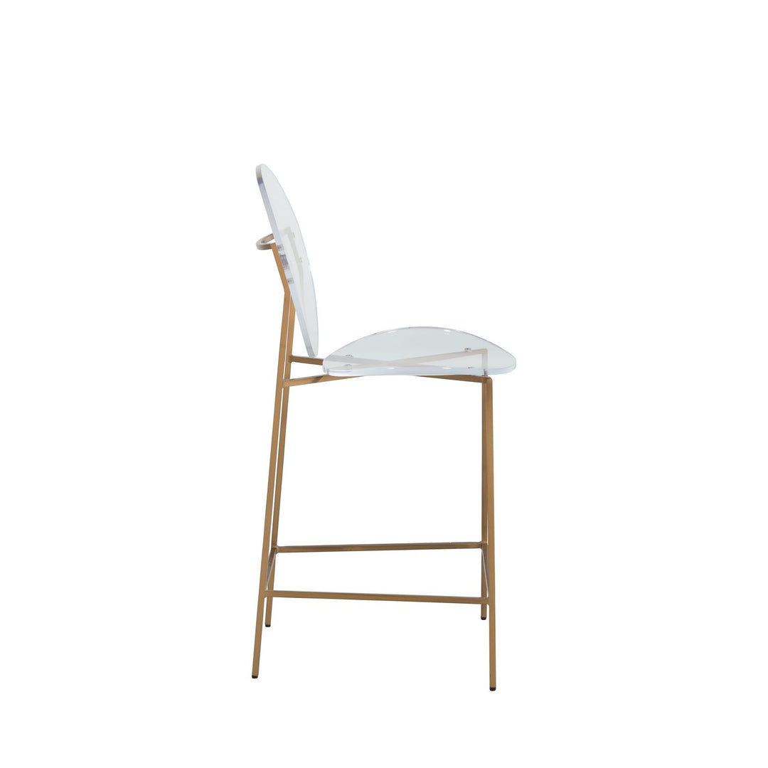 Sandy Acrylic Iron Counter Stool - Antique Gold Clear