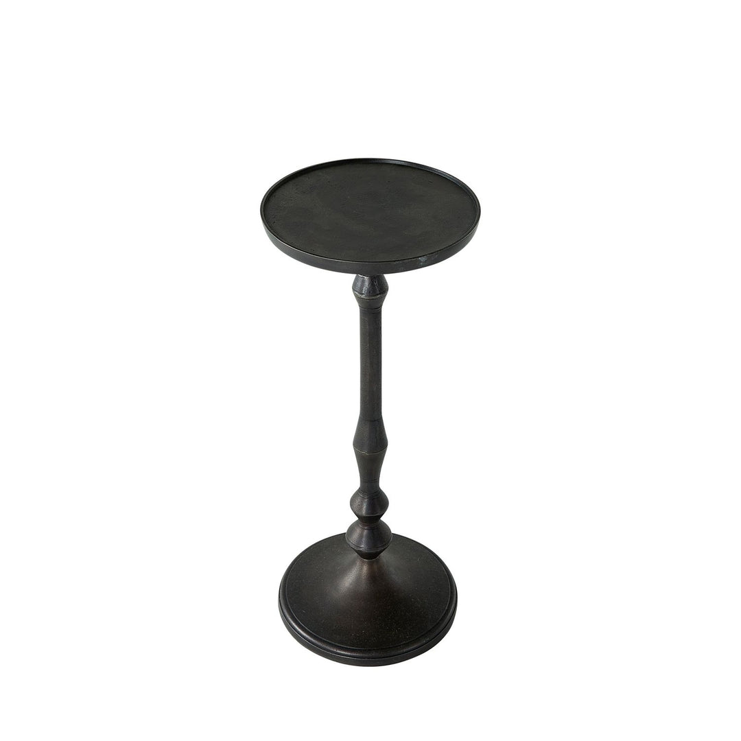 Dario Cast Aluminum Round Pedestal Drinking Table - 10 In. W X 24.75 In. H
