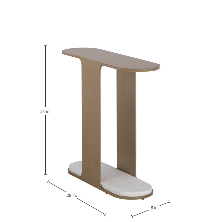 Cascade Metal Oval Side Table - 8 In. W X 24 In. H