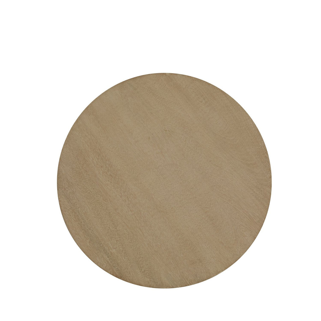 Somara Mango Wood Circle Pedestal End Table - 22 In. W X 24 In. H
