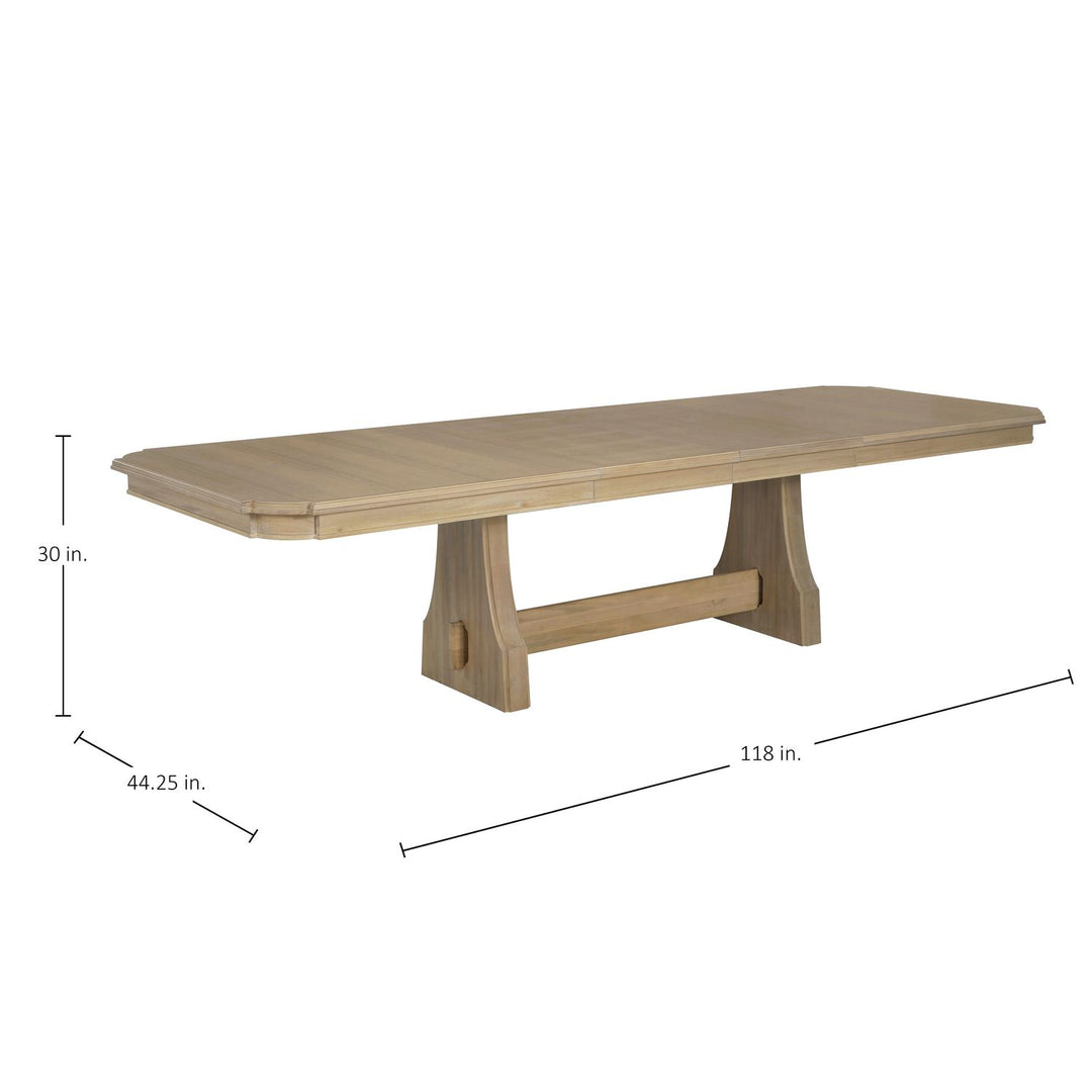 Maris Mahogany Rectangle Trestle Extension Dining Table - 78 In. W X 30 In. H