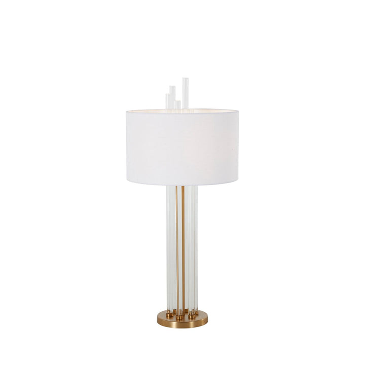 Merna Iron Antique Brass Drum Shade Table Lamp - 37.5 In. H