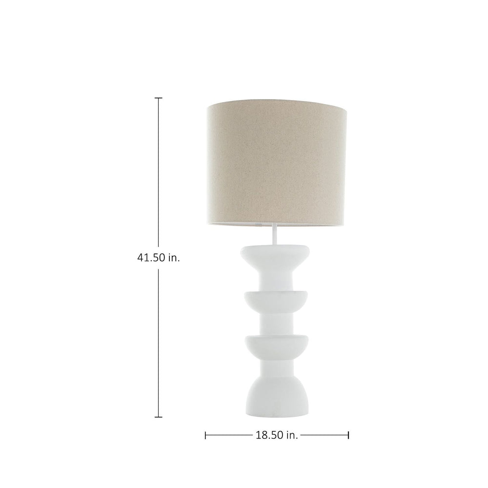 Honu Resin Natural Linen Drum Shade Table Lamp - 41.5 In. H