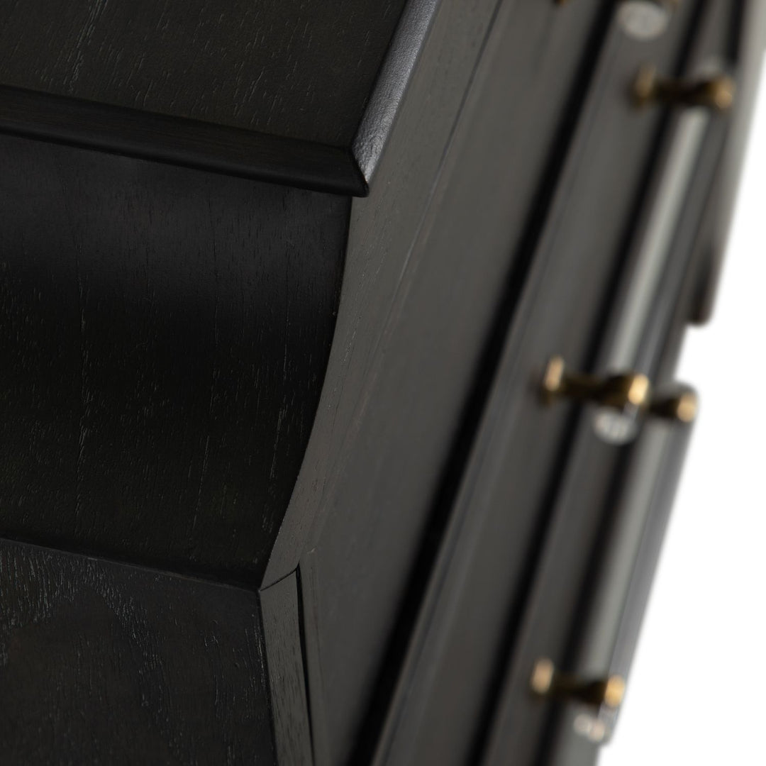 Alexandra Mindi Wood Storage Chest - 3 Drawers, Cerused Forest Black