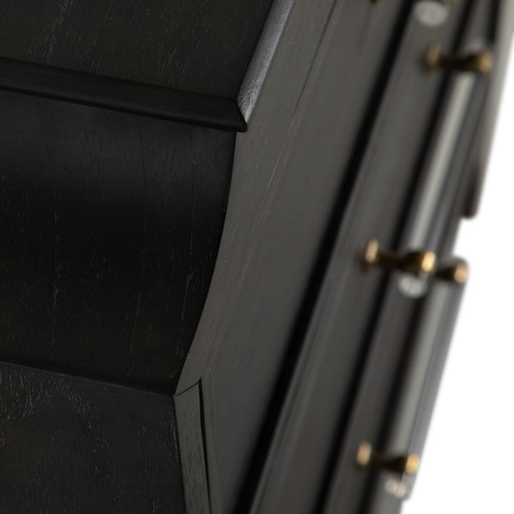 Alexandra Mindi Wood Storage Chest - 3 Drawers, Cerused Forest Black