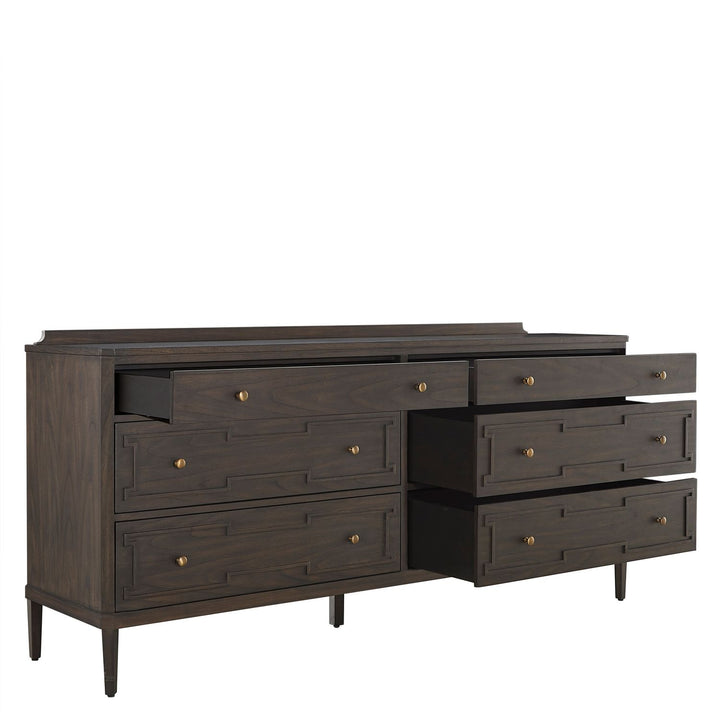 Glenwood Mindi Wood Dresser - 6 Drawers, Cerused Brown