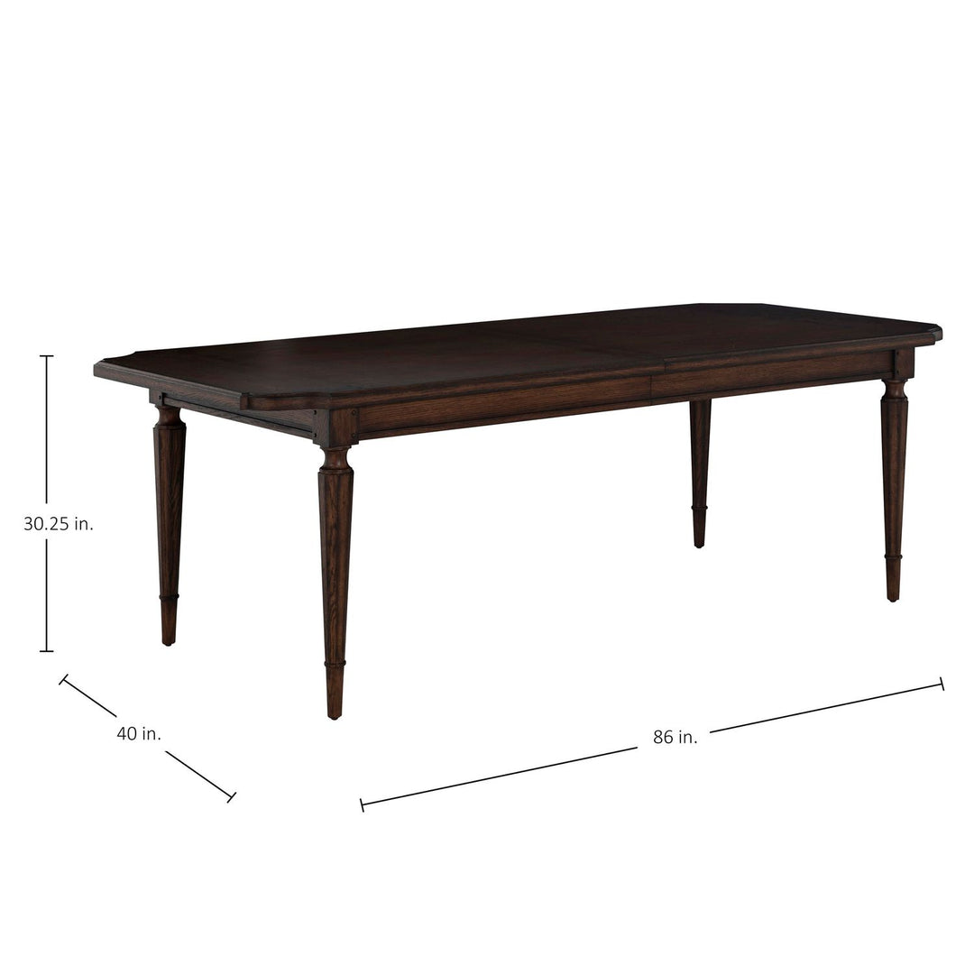 Mathis Oak Rectangle Legged Extension Dining Table - Rustic Antique Oak, 86 In. W X 30.25 In. H