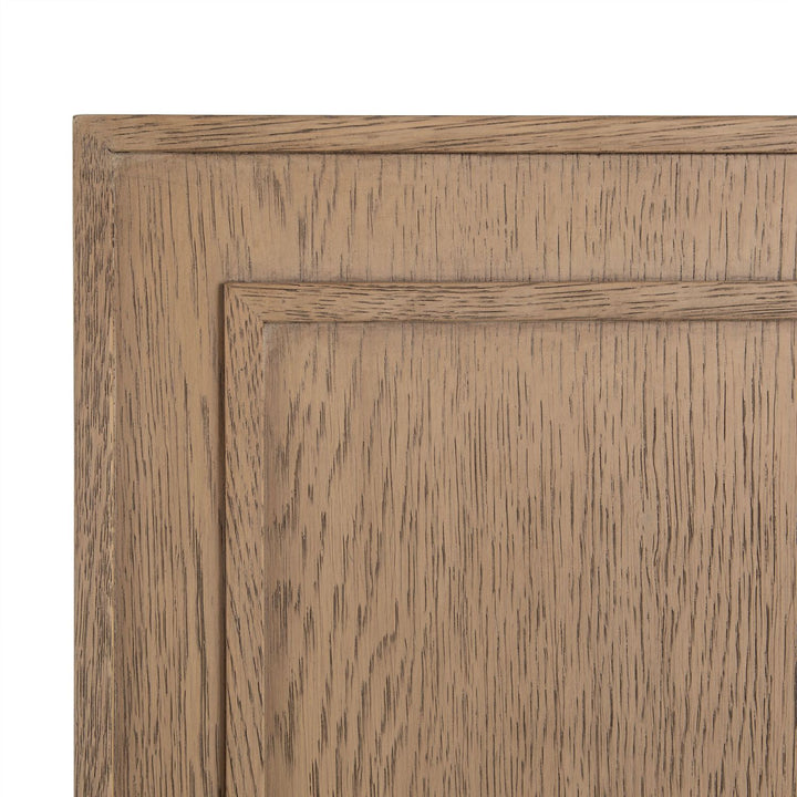 Jordan Oak Wood Dresser - 8 Drawers, Cerused Natural