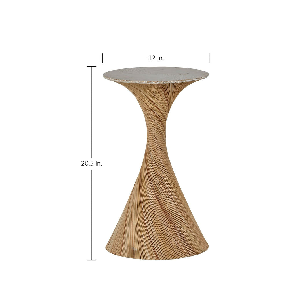Kirk Wood Round Pedestal Drink Table - 12 In. W X 20.5 In. H