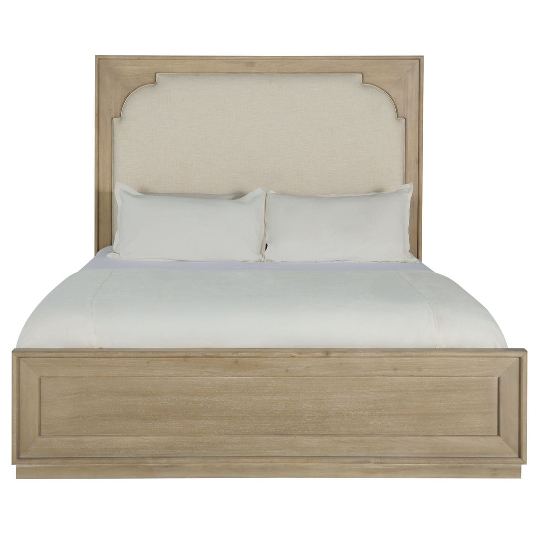 Windsor Upholstered Mahogany Wood Bed