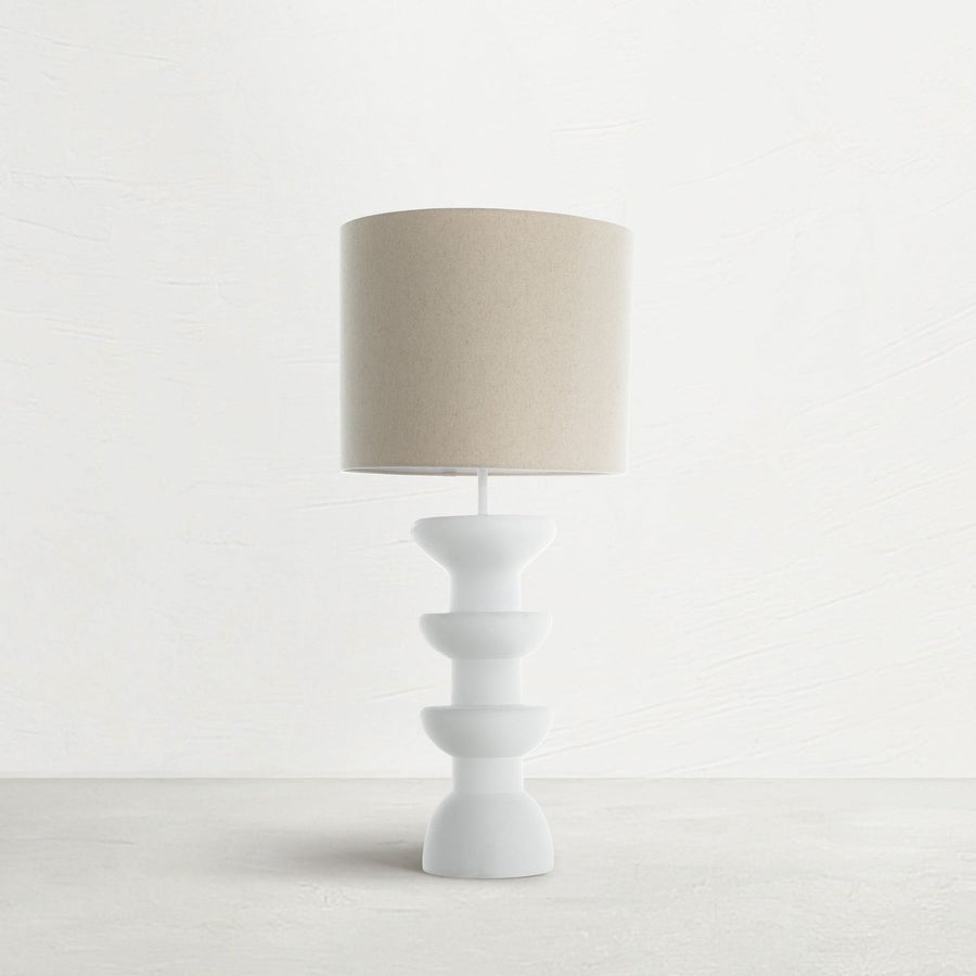 Honu Resin Natural Linen Drum Shade Table Lamp - 41.5 In. H
