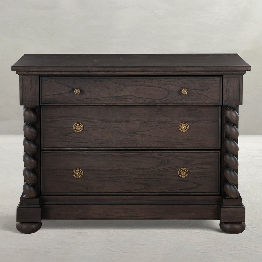 Burkhardt Mindi Wood Storage Chest - 3 Drawers, Dark Antique Bronze