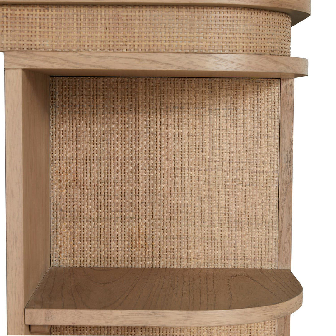 Elsa Mindi Wood Desk - 6 Soft-Close Drawers, Blonde Natural