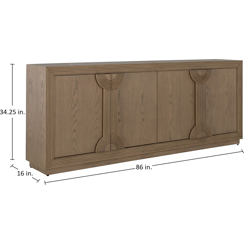 Aero Wood Storage Geometric Sideboard - 2 Shelves