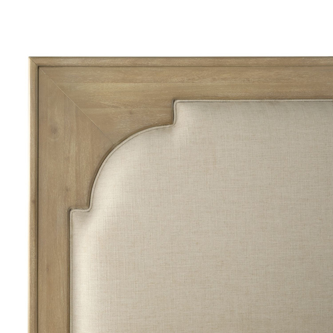 Windsor Upholstered Mahogany Wood Bed