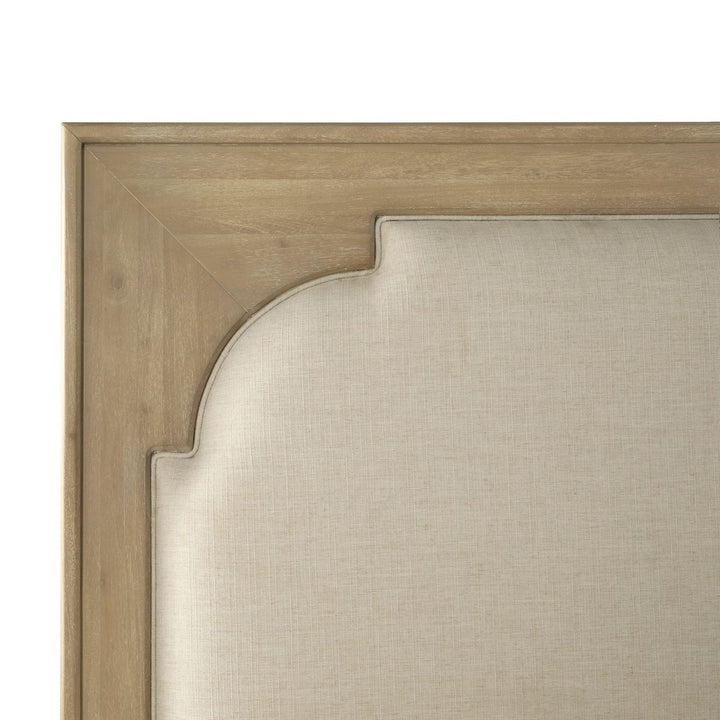 Windsor Upholstered Mahogany Wood Bed