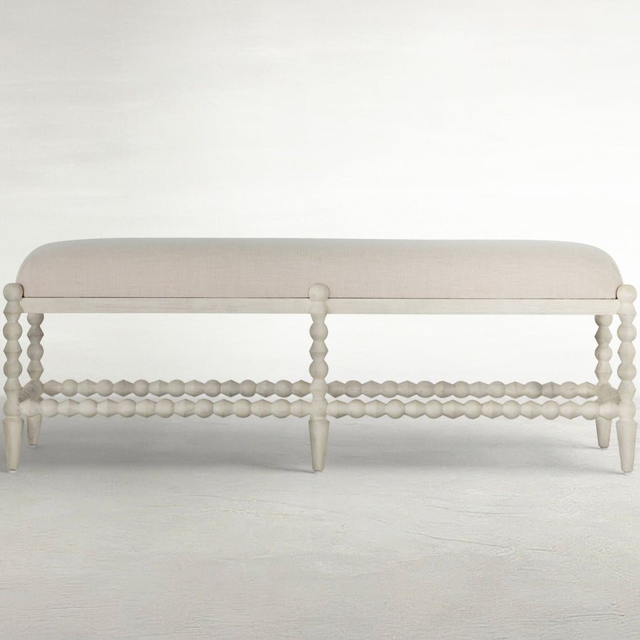 Jennifer Mahogany Backless Bench - White Ivory