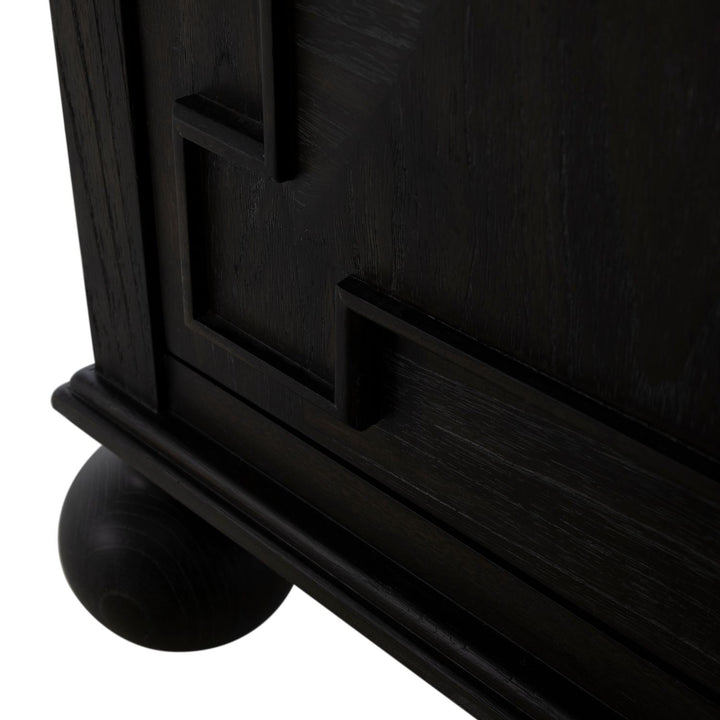 Ezekiel Mindi Wood Sideboard - 3 Shelves, Cerused Forest Black