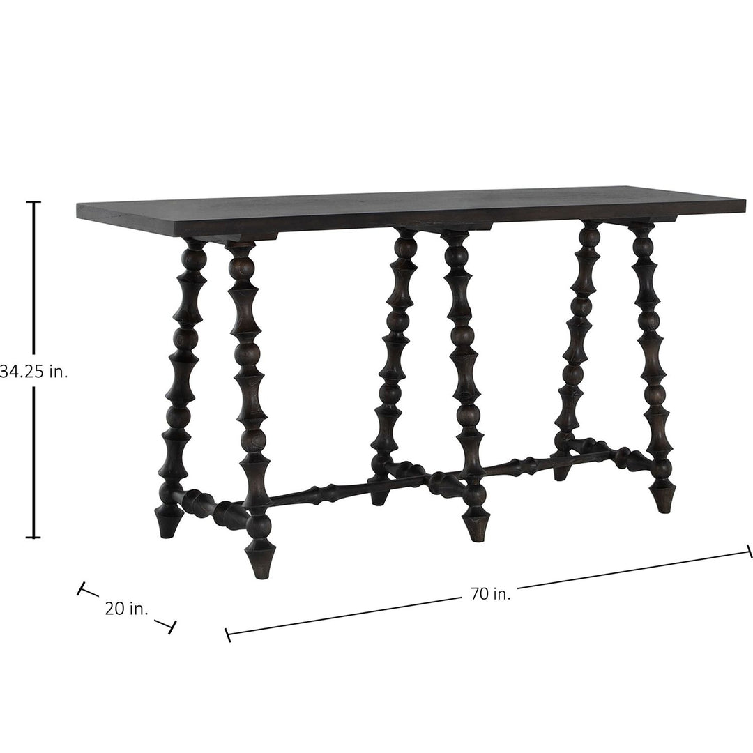 Kirkwood Mindi Veneer Rectangle Trestle Console Table - 70 In. W X 34.25 In. H