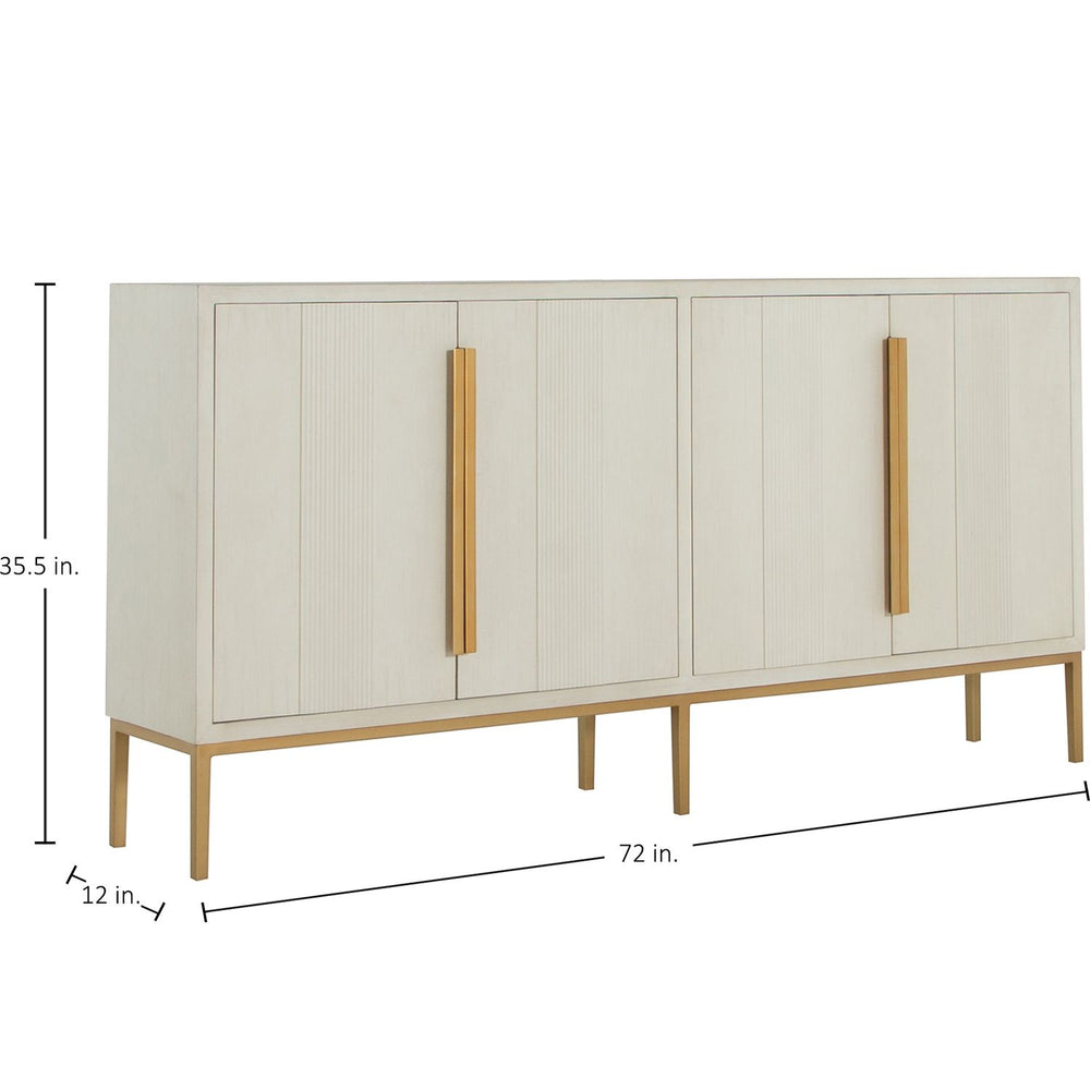 Robinson Wood Sideboard - 2 Shelves, Sesame White