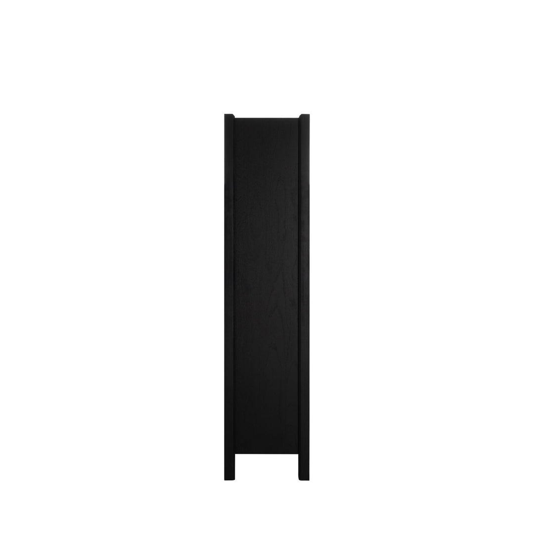 Elias Mindi Wood Transitional Cabinet - 4 Shelves, Antique Bronze