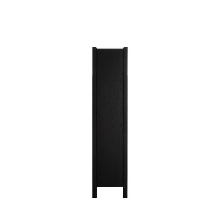 Elias Mindi Wood Transitional Cabinet - 4 Shelves, Antique Bronze