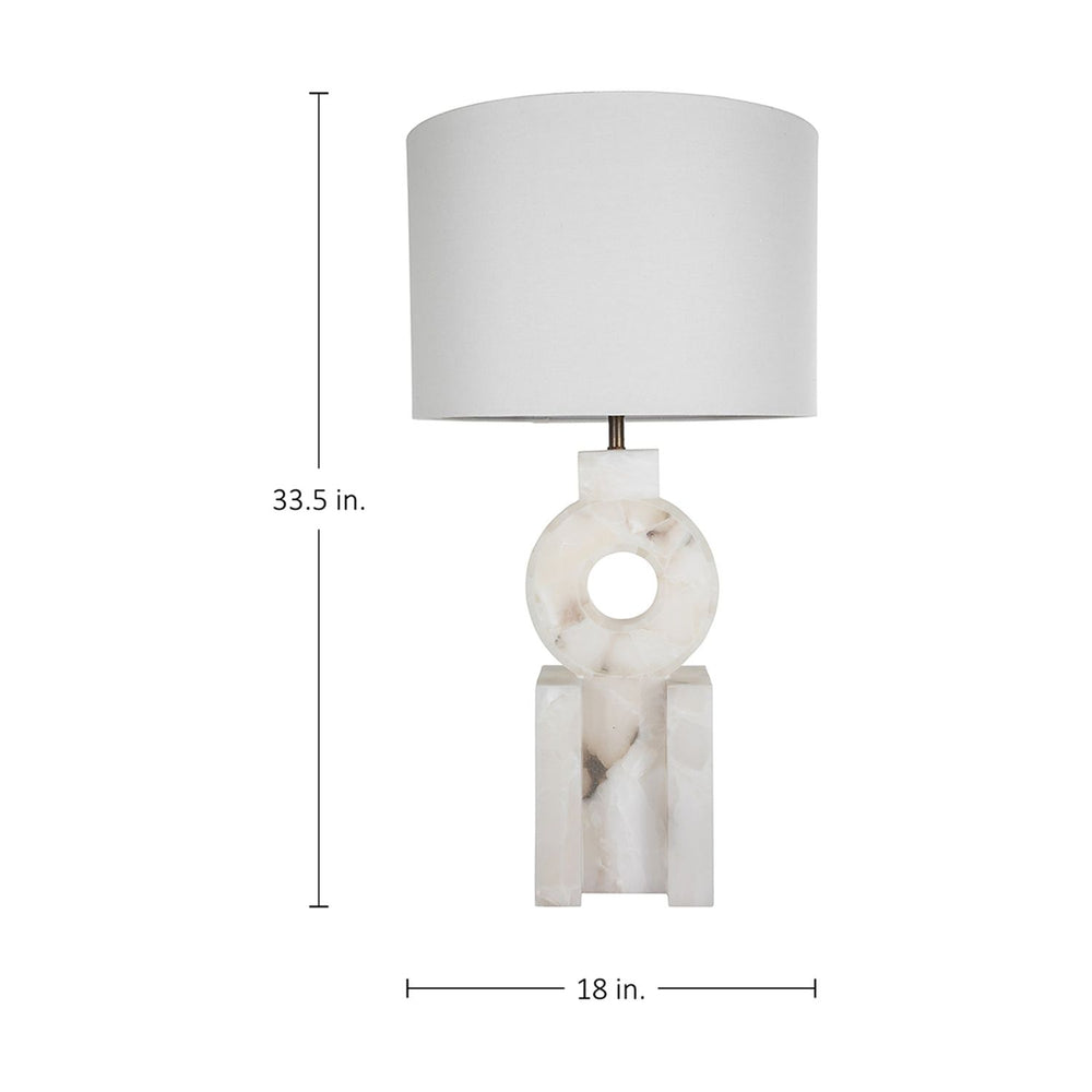 Kelsey Alabaster Brushed Copper Table Lamp - 33.5 In. H