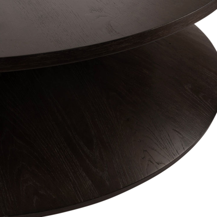Reid Wood Round Pedestal Coffee Table - 57 In. W X 17 In. H