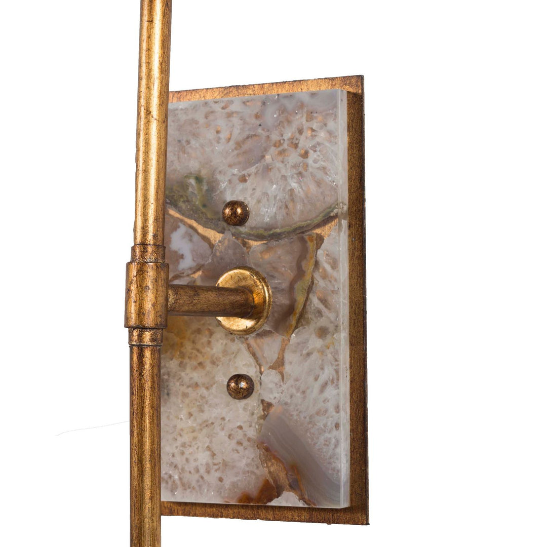 Garnet Metal Gilded Gold Wall Sconce - 5.75 In. D X 23 In. H