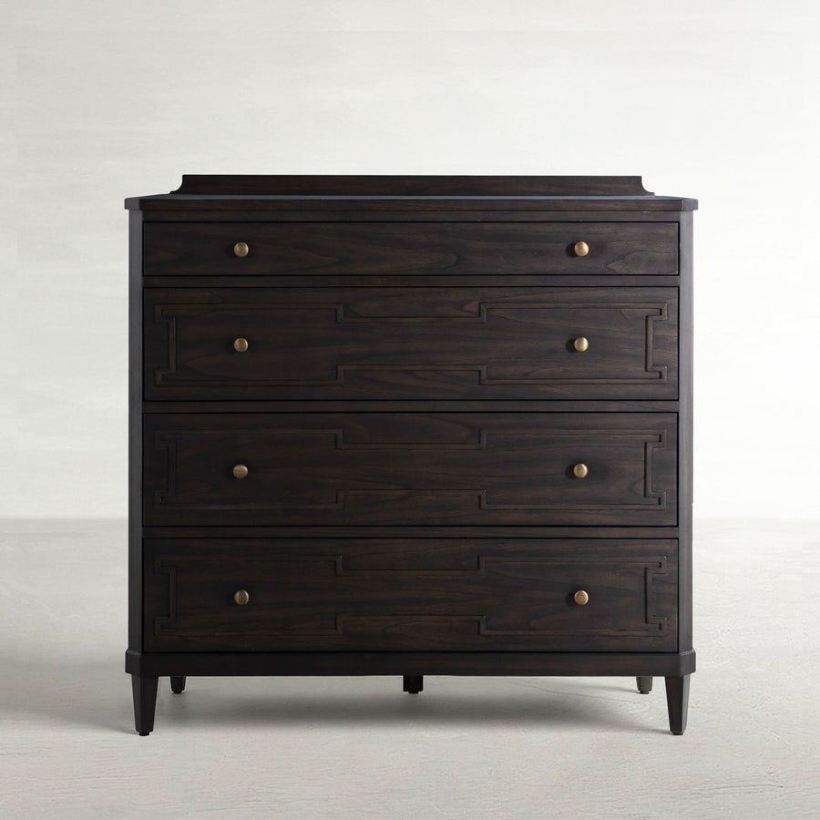 Glenwood Mindi Wood Chest - 4 Drawers, Cerused Brown