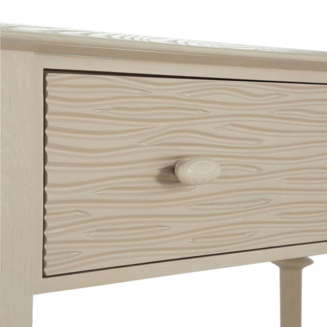 Anastasia Oak Wood Nightstand - 1 Drawer, Cerused White