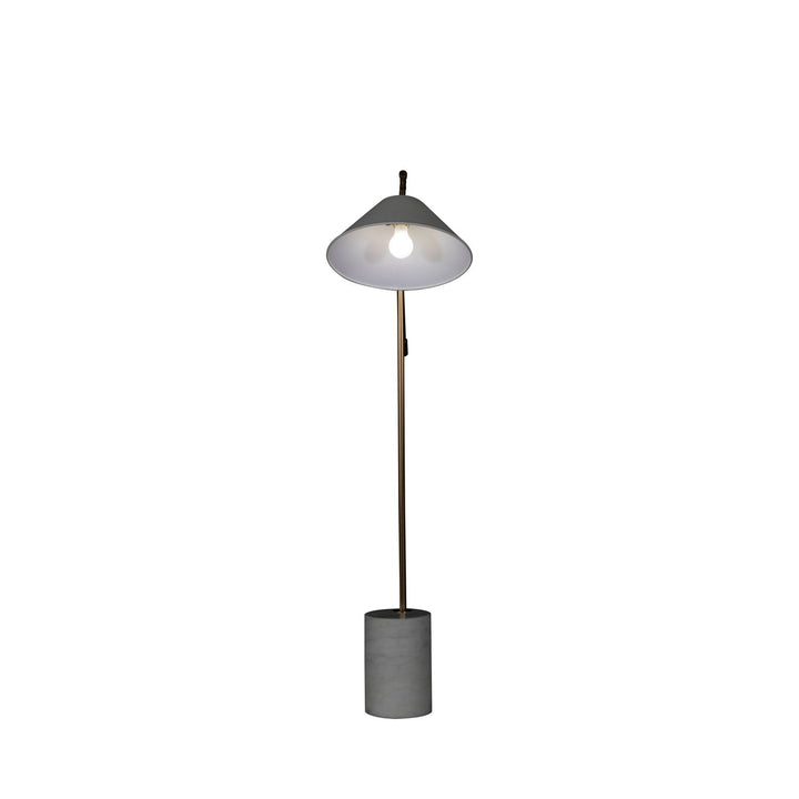 Estelle Brass Marble Base Bell Top Floor Lamp - 55.5 In. H