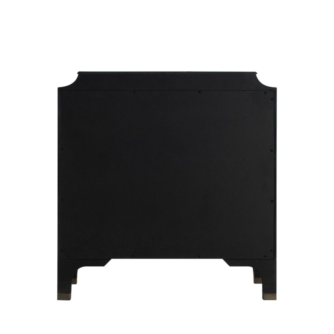 Alexandra Mindi Wood Storage Chest - 3 Drawers, Cerused Forest Black