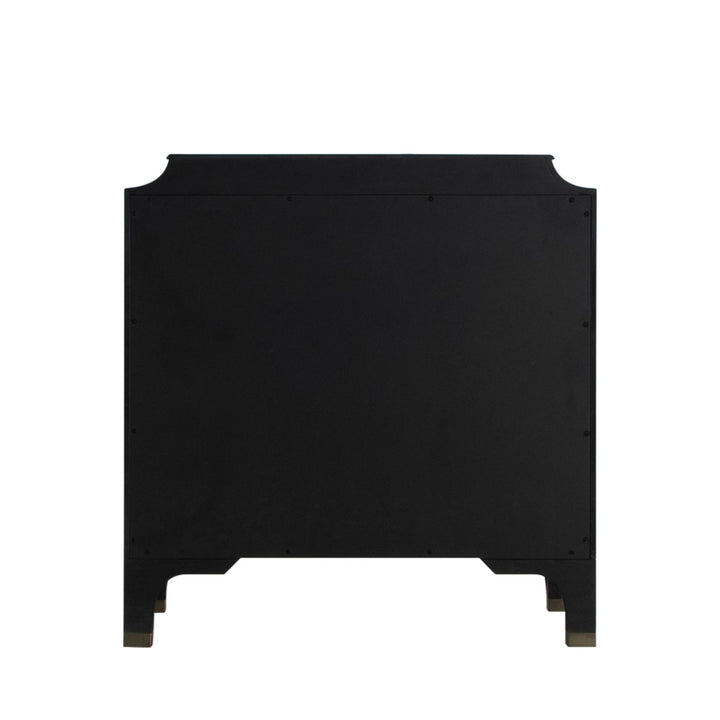 Alexandra Mindi Wood Storage Chest - 3 Drawers, Cerused Forest Black