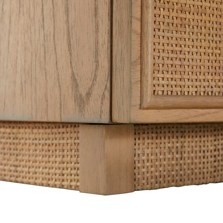 Elsa Mindi Wood Desk - 6 Soft-Close Drawers, Blonde Natural