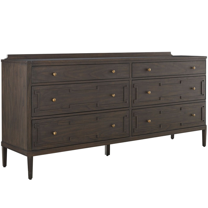 Glenwood Mindi Wood Dresser - 6 Drawers, Cerused Brown