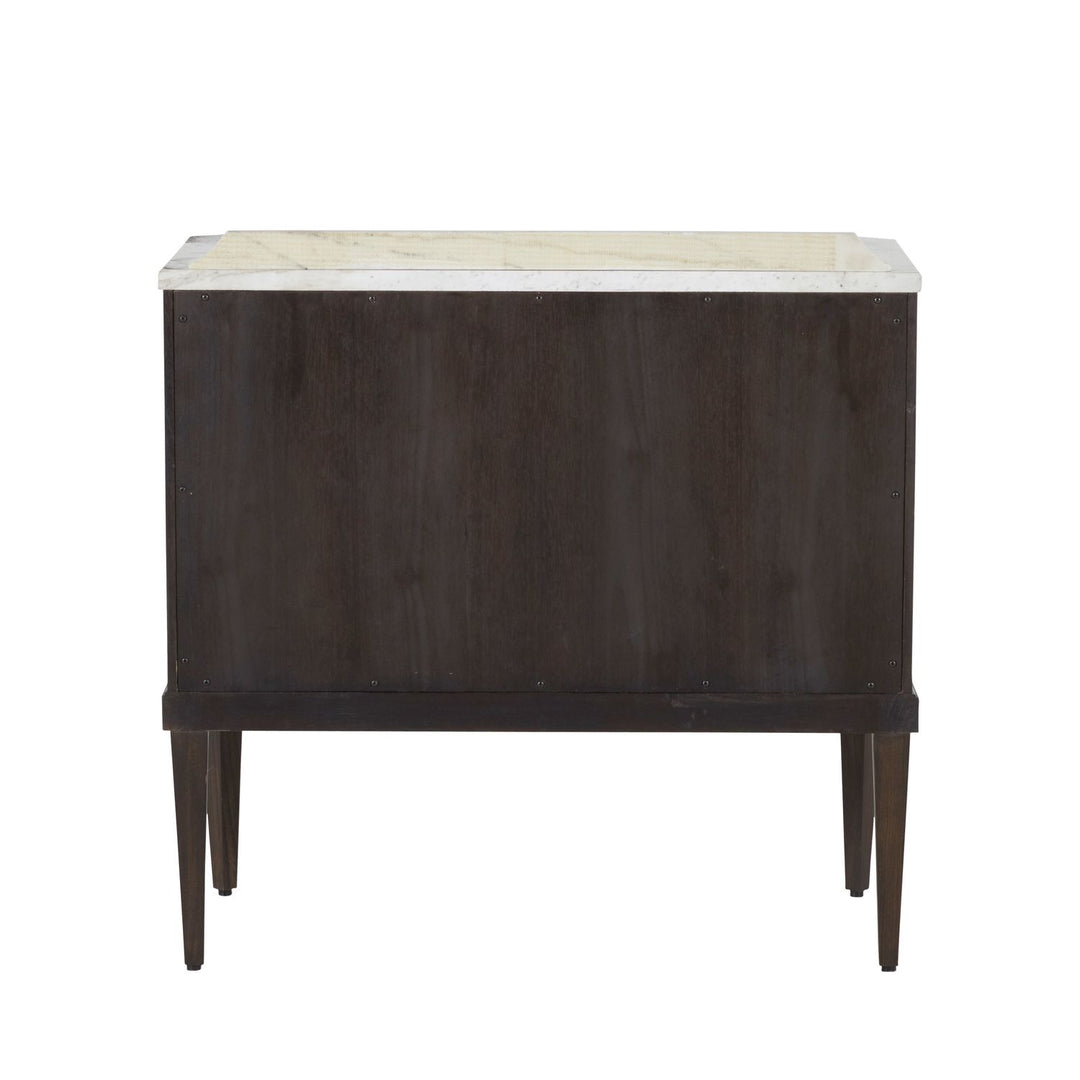 Glenwood Sungkai Wood Marble Top Nightstand - 1 Drawer, Forest Black