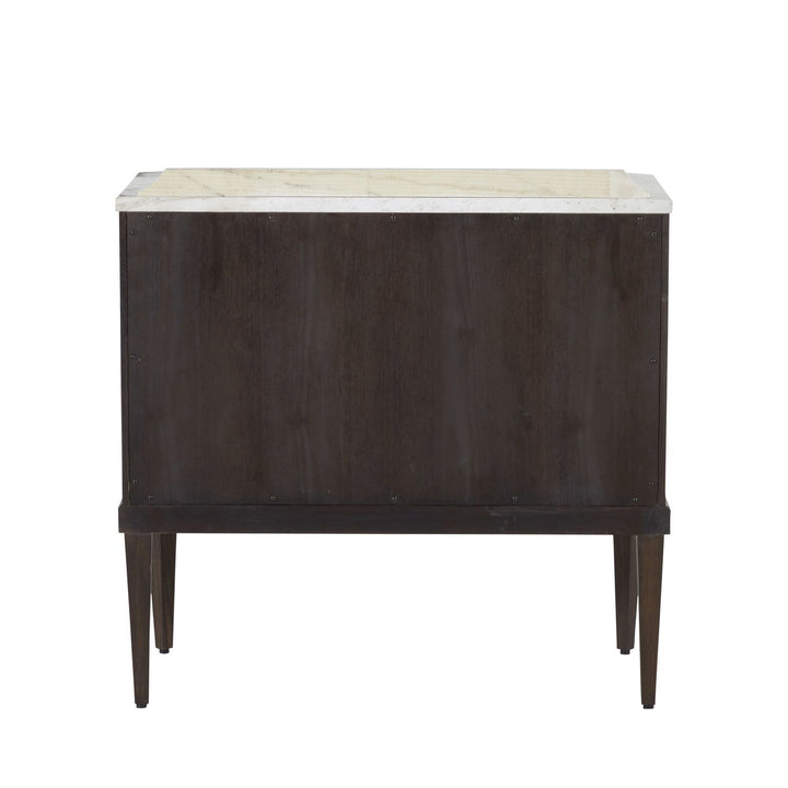 Glenwood Sungkai Wood Marble Top Nightstand - 1 Drawer, Forest Black